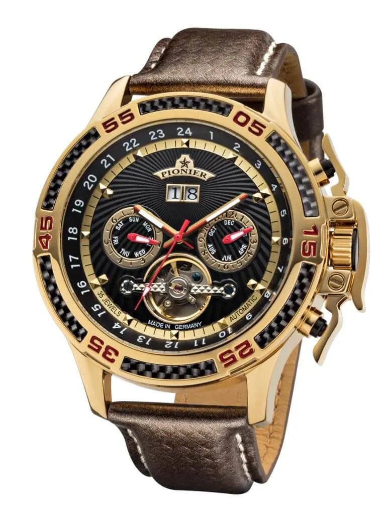 Amsterdam Automatic Calendar Watch by Pionier GM-515-3 |Gold|